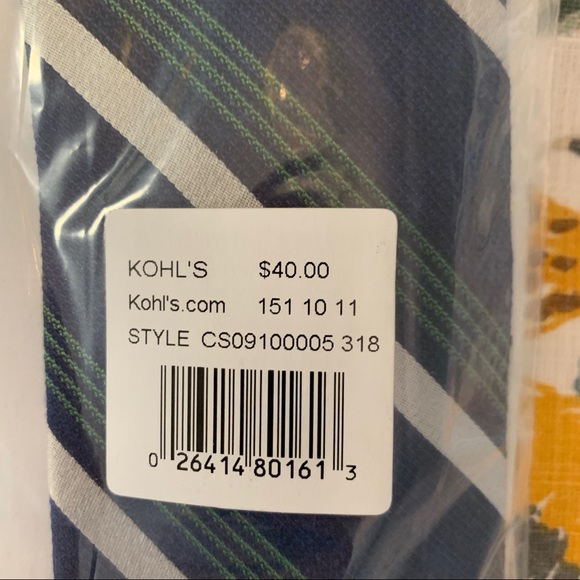 New! Navy, White & Green Stripe Necktie from Chaps - Picture 5 of 8